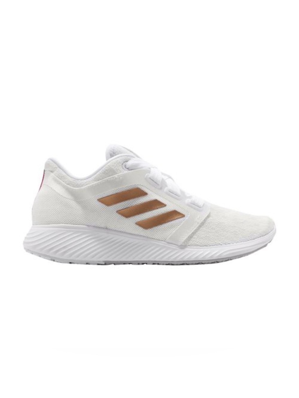adidas White Athletic Shoes with Copper Three-Stripes
